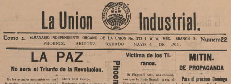 El manchete de la Union Industrial de 6 de mayo de 1911.