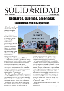 Edición impresa de Solidaridad, 1 de septiembre 2023. Titular: Disparos, quemas, amenazas. Solidaridad con los Zapatistas.